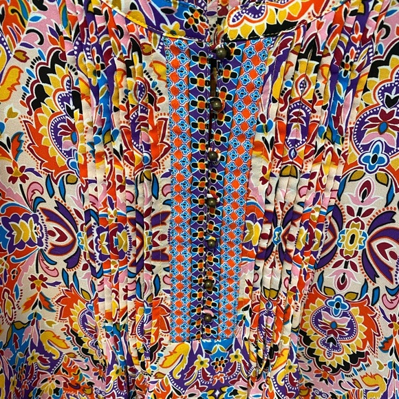 Zac & Rachel Colorful Bohemian Floral 3/4 Sleeve Blouse NWOT Size 3X - Picture 5 of 10